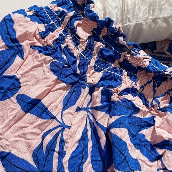 ELOQUII Women’s Plus DON’T STOP BELEAFIN’ Pink Blue Floral Smocked Neck Top 18 - Picture 8 of 10